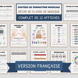 Posters De Formation Musicale Décoration De La Classe De Musiquejeu Complet De 12 Affiches - Piano Music Theory Posters - Version française