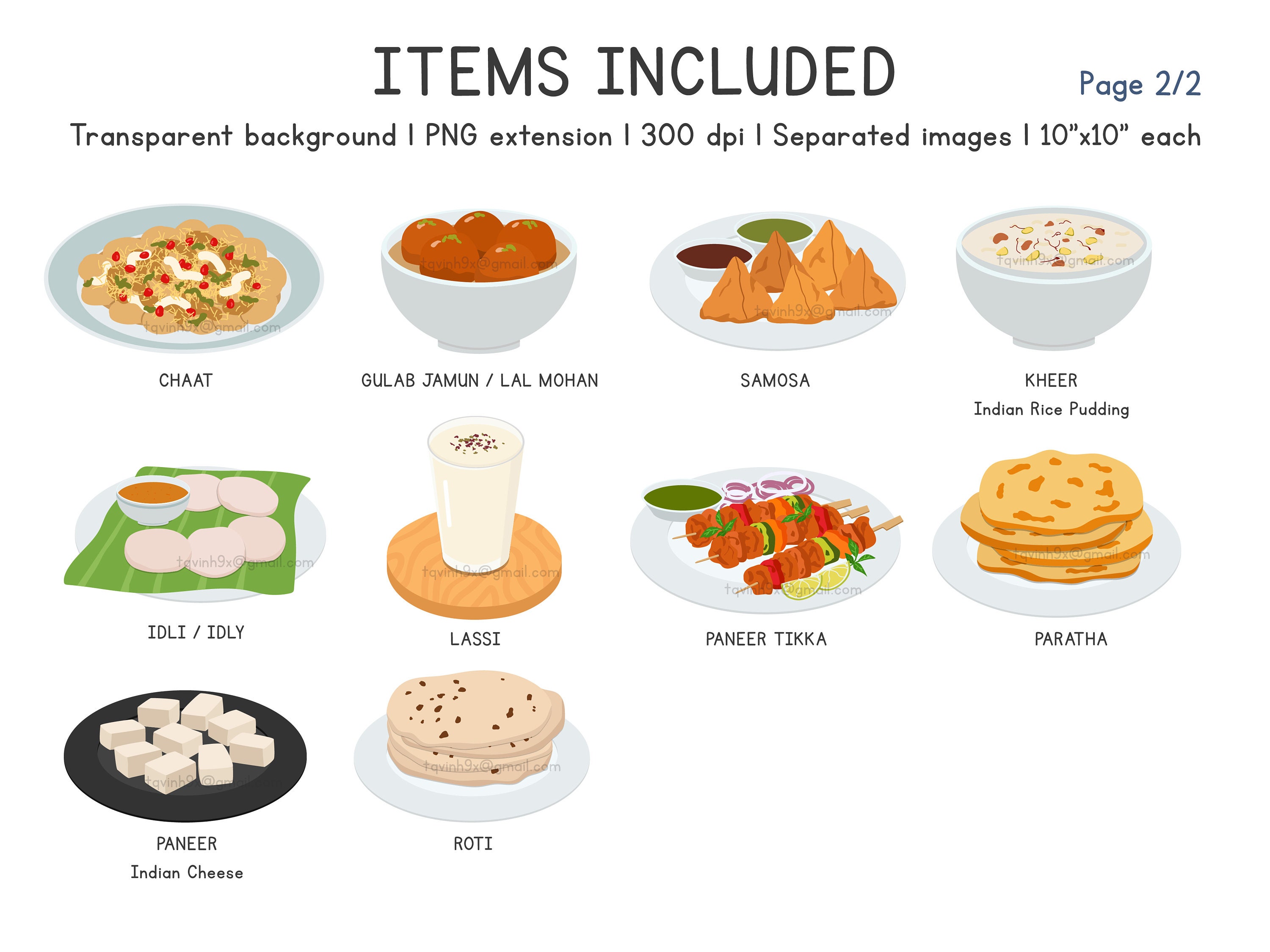 Indian Food Clipart Set Indian Cuisine Png, Eps, Culture Graphics Naan ...