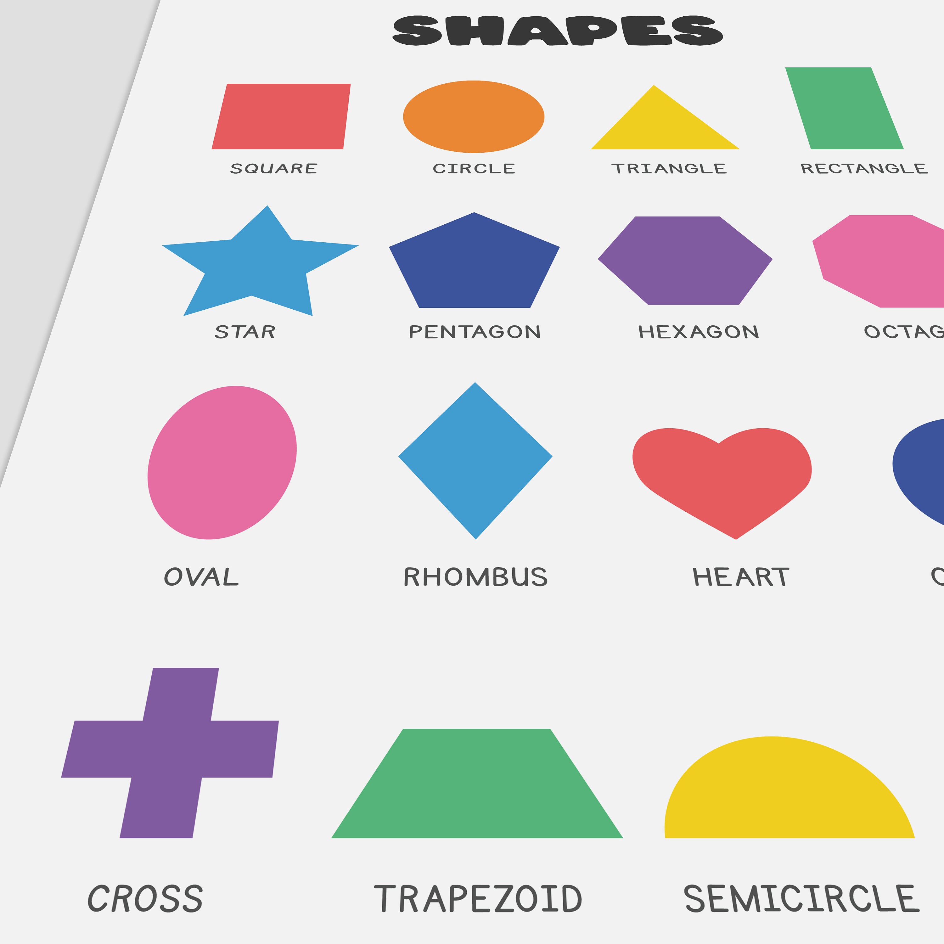Shapes Poster Printable Wall Art Geometric Shapes Print - Etsy