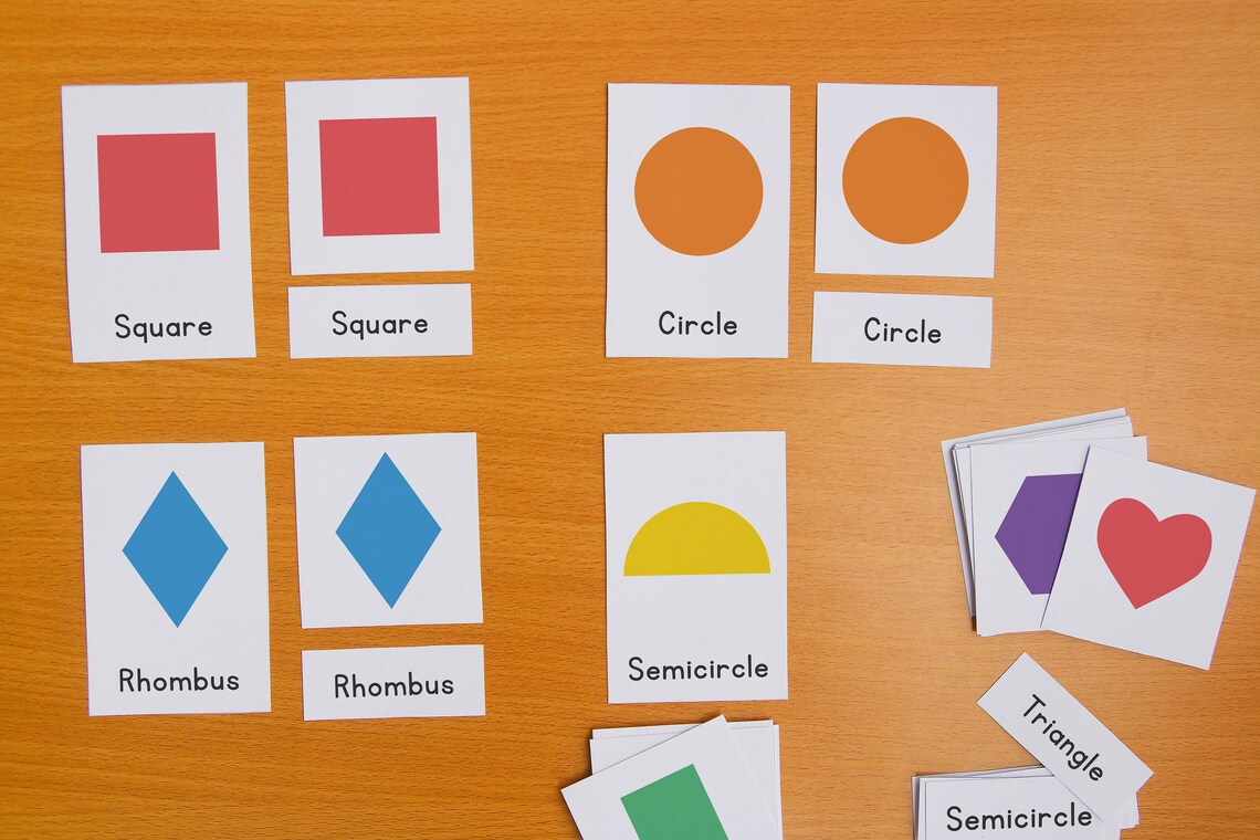 Shapes Flashcards Printable Geometric Flash Cards Montessori - Etsy