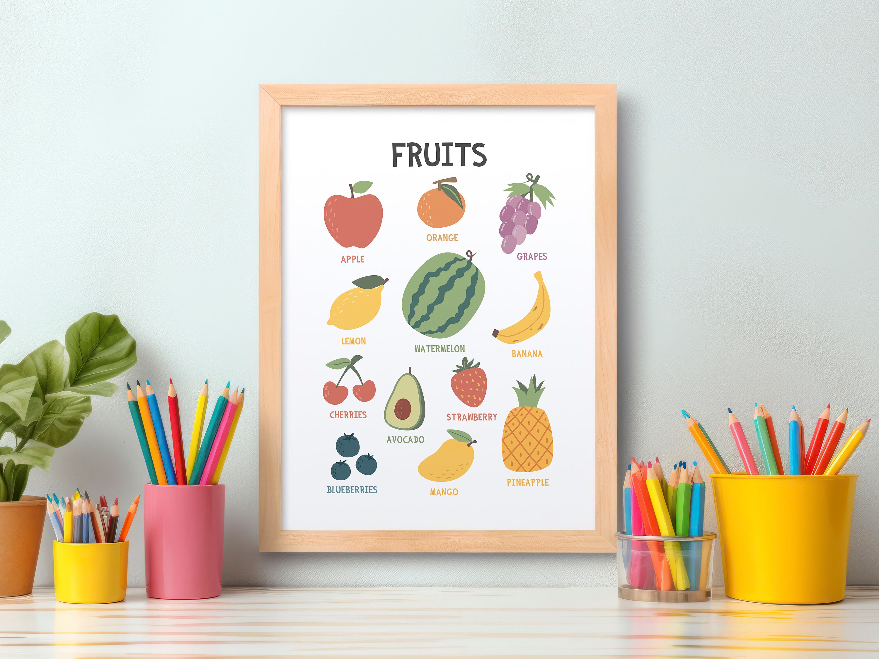 Fruits Poster Toddler Classroom Decor Fruits Printable Wall - Etsy