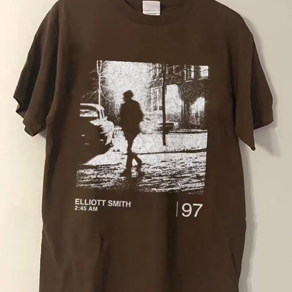 Elliott Smith / 2:45am / Minimalist Graphic Artwork Design aesthetic shirt, vintage Elliott Smith 90s rock band tee, Elliott Smith merch