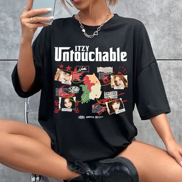 Itzy Untouchable Retro Vintage T-shirt, Itzy 90s Graphic Tee, Itzy Born to Be Bootleg T-shirt, Itzy Merch Tee, Itzy Kpop Shirt, Kpop Y2K