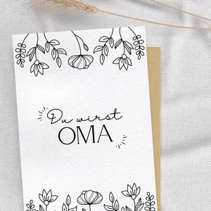 Schwangerschaft verkünden Karte neutral Boho süß Text personalisiert Baby Überraschung