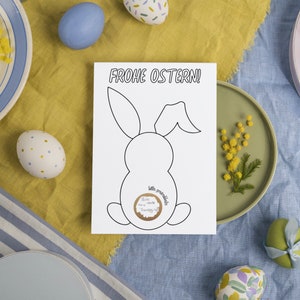 Rubbellos Ostern Osterhase selbst beschriften super einfach Verkündung Schwangerschaft Trauzeugin Patentante fragen