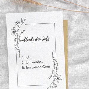 Schwangerschaft verkünden Karte neutral Boho süß Text personalisiert Baby Überraschung