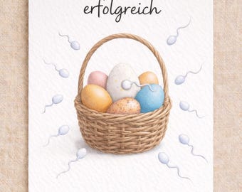 Ostern lustige Karte zur Verkündung einer Schwangerschaft perfekt für Ostern geeignet. Eiersuche war erfolgreich
