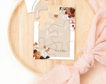 Schwangerschaft verkünden Puzzle Boho Baby Überraschung