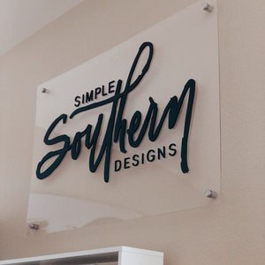 Acrylic Business Sign | Business Sign For Wall | Office Sign | Salon Decor  | Business Wall Sign | Clear Office Sign | Acrylic Name Sign