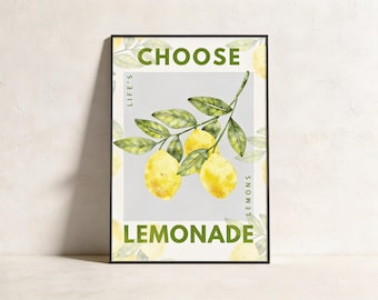 Life's Lemons Lemonade Wall Art Poster Digital Print
