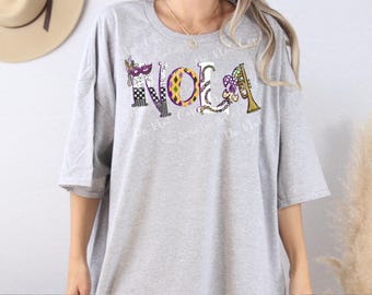 Louisina Mardi Gras Shirt, Purple & Gold Festival Design, Mardi Gras Sublimation, Mardi Gras Gift, Mardi Gras Png, New Orleans Carnival Bow