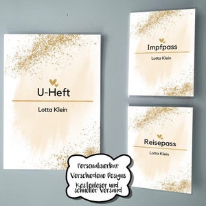 Carnet U, carnet de vaccination, passeport PERSONNALISABLE | DIFFÉRENTS DESIGNS | Couverture pour ordinateur portable U | Couverture de carte de vaccination | couverture de passeport