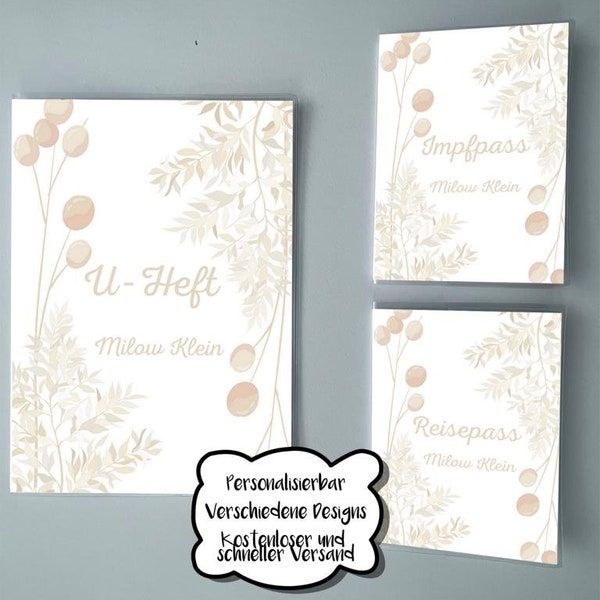 U-booklet, vaccination certificate, passport CUSTOMIZABLE | Child l Baby | boy | Girl | U-booklet cover | Vaccination certificate cover | Passport cover | beige