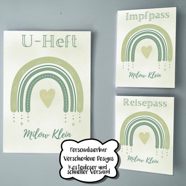 U-booklet, vaccination certificate, passport CUSTOMIZABLE | DIFFERENT DESIGNS | U-Heft Cover | Vaccination certificate cover | Passport Cover | Rainbow