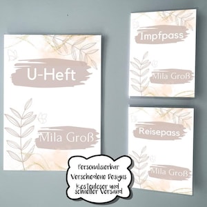 U libretto, tessera vaccinale, passaporto PERSONALIZZABILE | DISEGNI DIVERSI | Copertina per taccuino U | Copertina della scheda di vaccinazione | copertina del passaporto