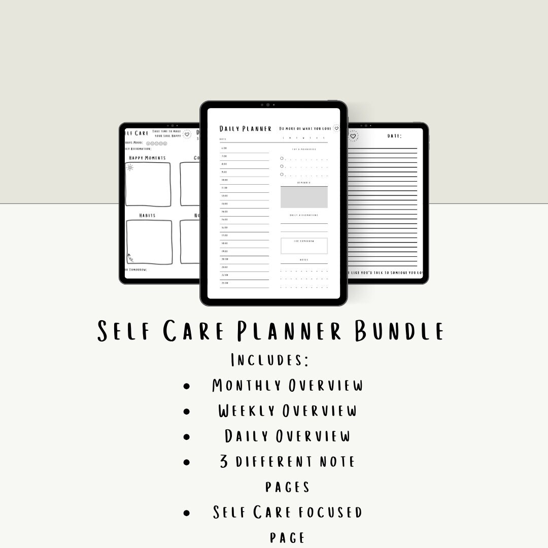 Self Care Planner Bundle Perfect for Digital Planning and Stickers