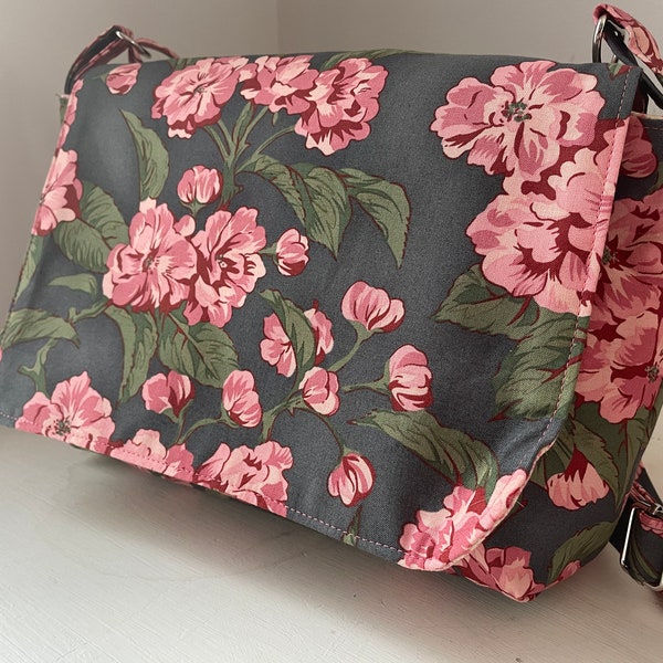 Floral crossbody messenger bag