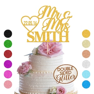 Personalized Cake Topper Custom Wedding Cake Decoration With Any Name Engagement Cake Topper For New Couple With Wedding Date