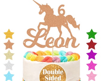 Personalized Cake Topper Birthday Cake Toppers Unicorn Cake Topper Cake Decor Custom Cake Topper with Any Name Age