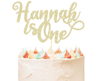 NAME IS AGE CUSTOM GLITTER CAKE TOPPER BIRTHDAY PARTY gold 1st 2nd birthday NAME IS AGE CUSTOM GLITTER CAKE TOPPER BIRTHDAY PARTY gold 1st 2nd birthday