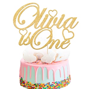 Personalized Happy 1st 2nd 3rd Birthday Cake Topper Custom Cake Decoration with Any Name Age Multicolour Glitter Cake Topper For Boys Girls