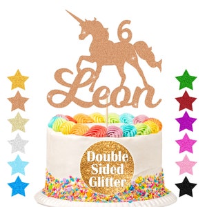Personalized Cake Topper Birthday Cake Toppers Unicorn Cake Topper Cake Decor Custom Cake Topper with Any Name Age