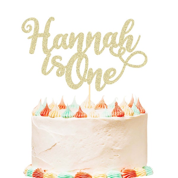 Personalized Happy 1st 2nd 3rd Birthday Cake Topper Custom Cake Decoration with Any Name Age Multicolour Glitter Cake Topper