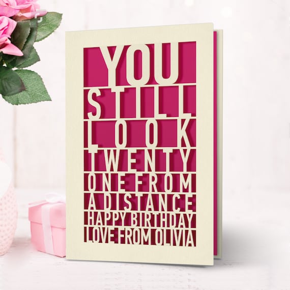 Personalised Birthday Card Laser Paper Cut Greeting Cards Etsy