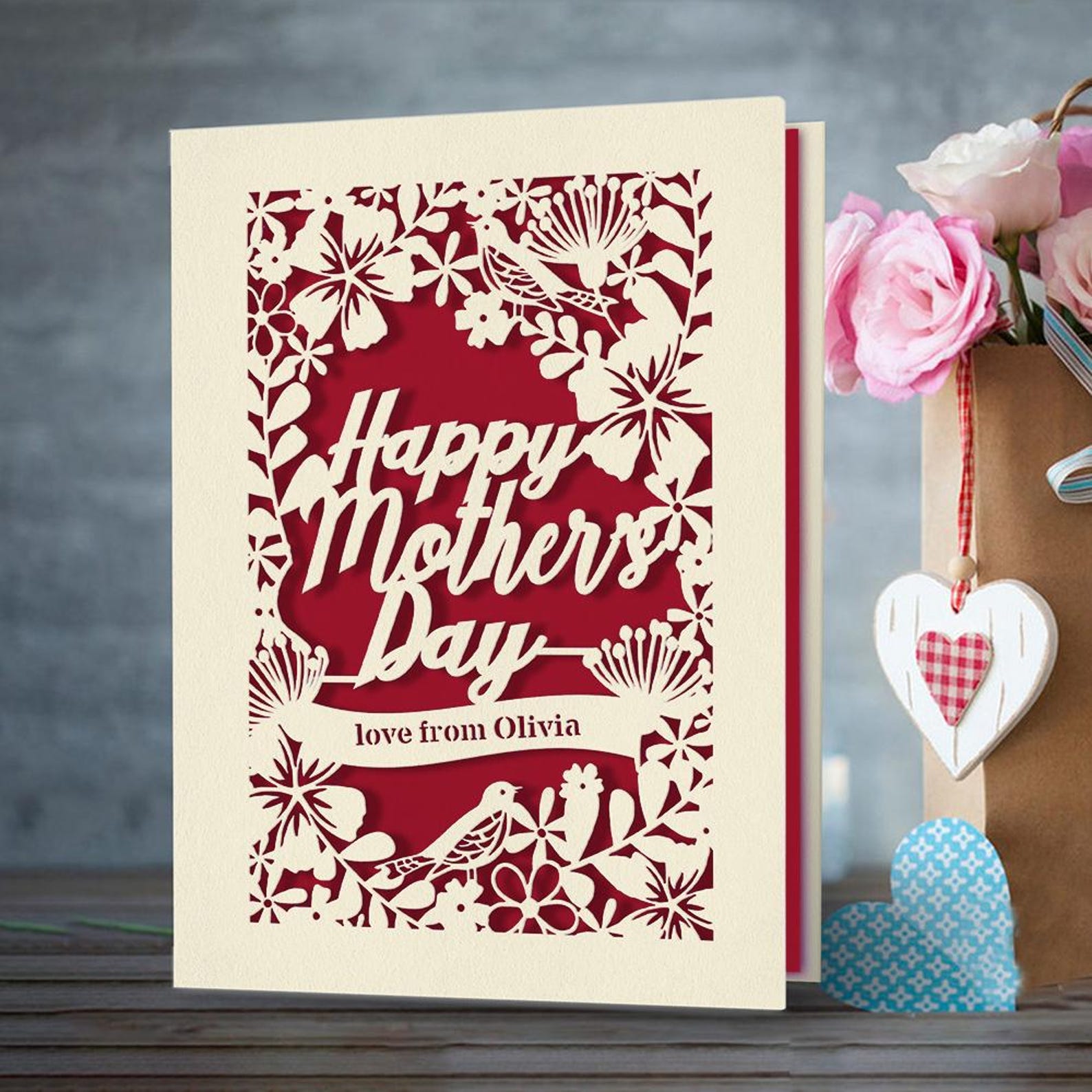Personalized Mother's Day Card Custom Mothers Day Gift for Mum Her ...
