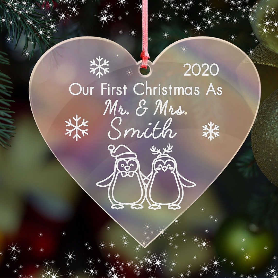 Personalized Christmas Ornaments First Christmas as Mr and Mrs Xmas ...