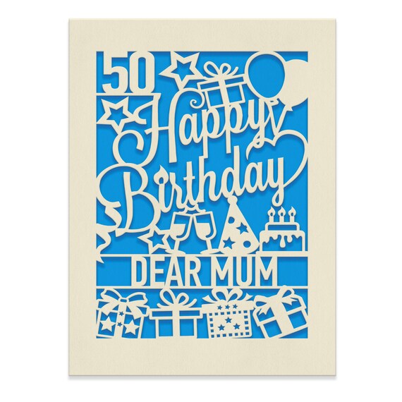 Tarjeta de cumpleaños personalizada Corte de papel láser 30.o 40.o 50.o  Tarjetas de felicitación Feliz cumpleaños Tarjeta de edad Cualquier nombre  Cualquier edad Regalo de cumpleaños personalizado -  México