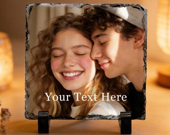 Personalised Slate Photo Gifts Photo Rock Slate with Stand Personalised Gifts Custom Photo Gifts for Christmas Birthday Anniversary Wedding