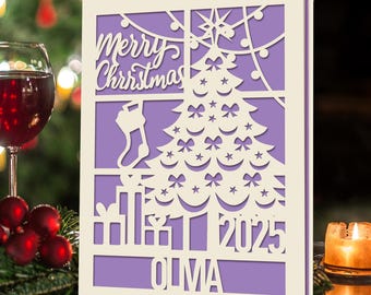 Custom Christmas Cards Personalized Merry Christmas Cards Gifts Greeting Cards Xmas Gifts Customized Laser Paper Cut Card for Kids