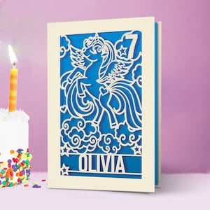 Personalized Happy Birthday Card Paper Cut Happy Birthday Card for Him Her Women Girl Boy Men Custom 16th 18th 21st 30th 40th Birthday gifts