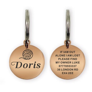Personalized  Dog Tags, Stainless Steel Pet ID Tags Small Cat Tags, Pet Tags Puppy Name Address Round ID Tags Text Engraved on Both Sides