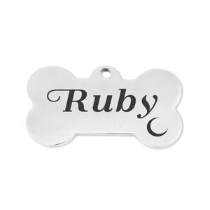 Personalized Engraved Dog Tag, Cat Tag, Pet Tag Puppy Name ID Tag Bone Round Tag Finished in US