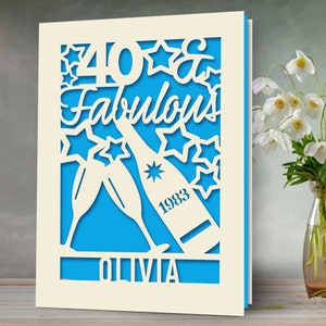 Personalized Happy Birthday Card Paper Cut Happy Birthday Card for Him Her Women Girl Boy Men Custom Gift with Envelope  30th 40th 50th 60th