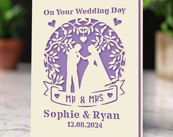 Personalized Wedding Card Gifts Mr and Mrs Gifts GreetingCards Congratulations Wedding Day Cards for Him Her Bride Groom New Couple