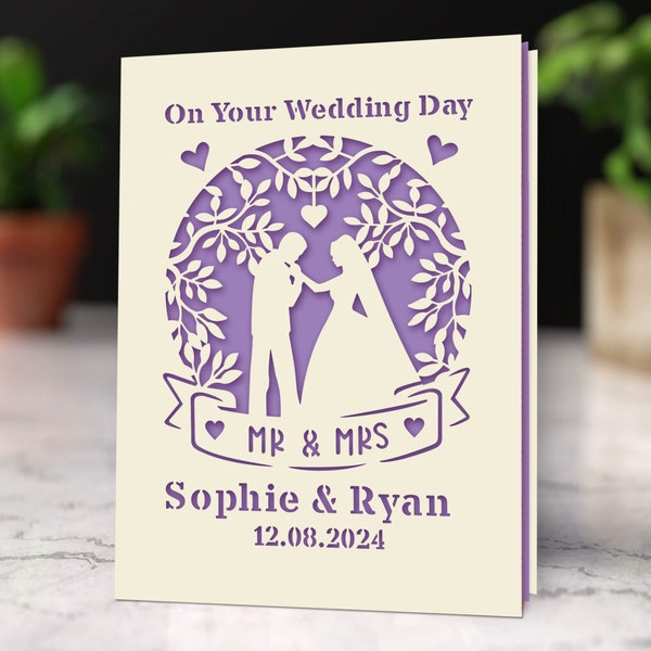 Personalized Wedding Card Gifts Mr and Mrs Gifts GreetingCards Congratulations Wedding Day Cards for Him Her Bride Groom New Couple