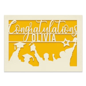 Personalized Graduation Cards for Graduates Students Friends Congratulation Laser Paper Cut Class of 2024 Greeting Card With Envelope Gold