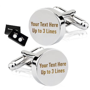 Personalised Cufflinks for Men Engraved Men&#39;s Cufflink for Wedding Anniversary Best Man Groomsmen Usher Father of the Bride Customised Gifts