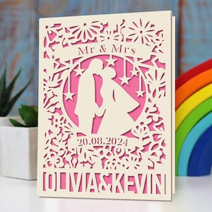 Personalized Wedding Card Custom Wedding Anniversary Gift Perfect Gift For New Couple With Their Names And Wedding Date Mr Mrs Greeting Card