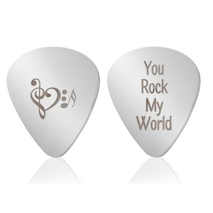 Personalized Guitar Picks Engraved Stainless Steel Guitar Plectrums Picks with Leather Case Custom Gift for Father Boyfriend Groom Gift