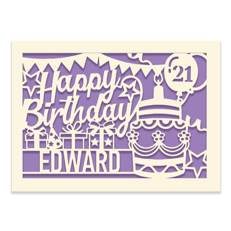 Personalized Happy Birthday Card Paper Cut Happy Birthday Card for Friends Kids Custom Birthday Gift for 16th 18th 21st 30th Birthday image 9
