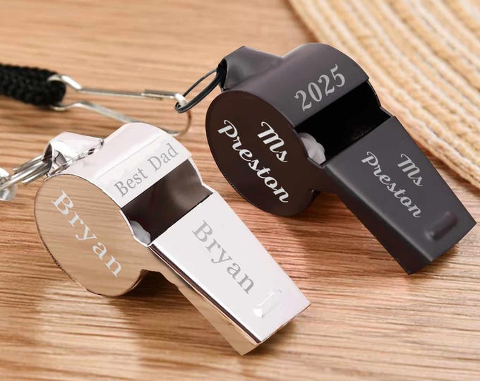 Personalized Whistle for Coaches Engraved Whistle with Lanyard Baseball Soccer Football Coach Gifts for Men Women Teacher Appreciation