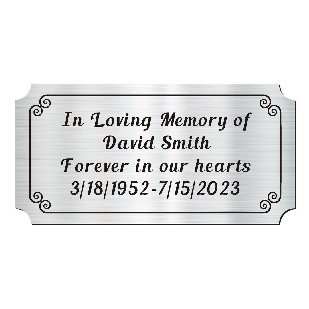 Personalized Memorial Name Plate, Engraved Metal Plaque With Adhesive ...