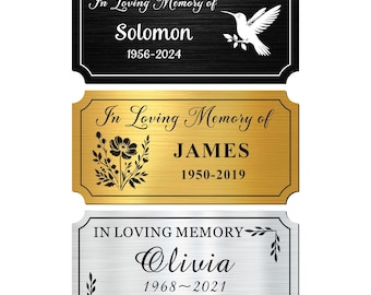 Personalized Memorial Plaques Engraved Plaques Custom Memorial Gift Bench Plaque for Urns Custom Name Plate with Adhesive Backing