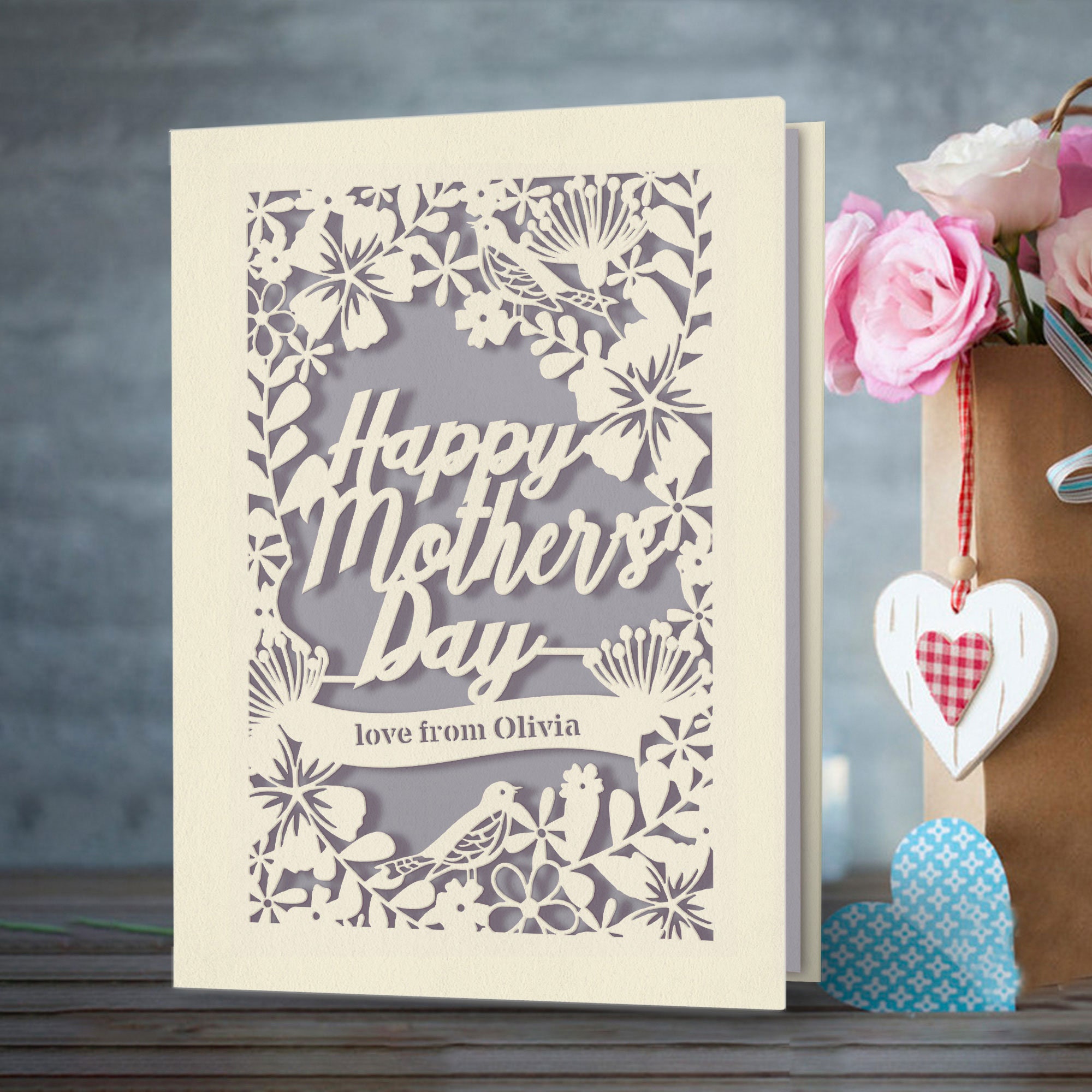 Personalized Mother's Day Card Custom Mothers Day Gift for Mum Her ...
