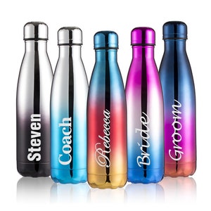 Insulated Motivational Water Bottle - Engraved Stainless Steel Vacuum Flask  - Unique Birthday Gifts For Friend Men Women - Metal Gym Canteen