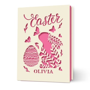 Personalized Happy Easter Cards Custom Happy Easter Gifts for Daughter Granddaughter Grandson Son Easter Cards for Wife Mum Bunny Card image 7